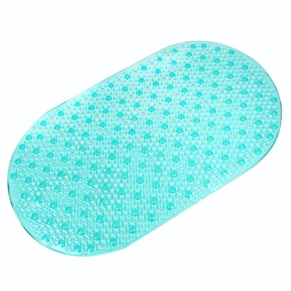 🩶5/$30 Mainstays Teal Textured Oval Bath Mat with Suction Cup Buttom NEW